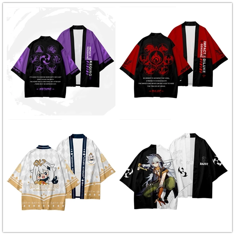 

Genshin Blow 3D Print Japanese Kimono Haori Yukata Cosplay Women/Men Fashion Summer Short Sleeve Kimono Shirt Streetwear