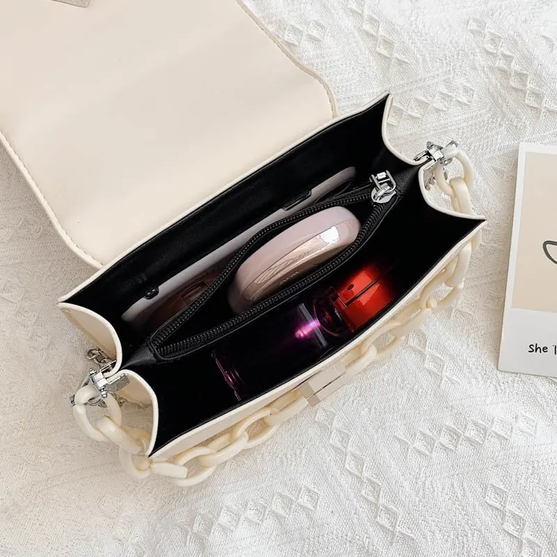 

Women Sexy Solid Simple Casual Crossbody Bags PU Chains Handbag Shoulder Flap bags Ladies Purse Luxury Designer Female Fashion