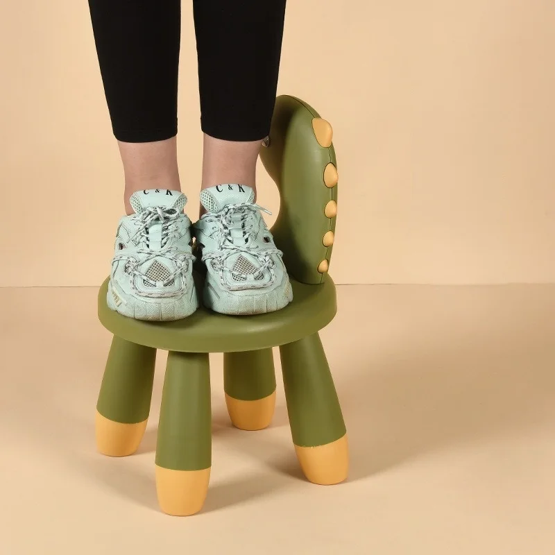 Пластиковый стул домашний утолщенный нескользящий мультяшный креативный с