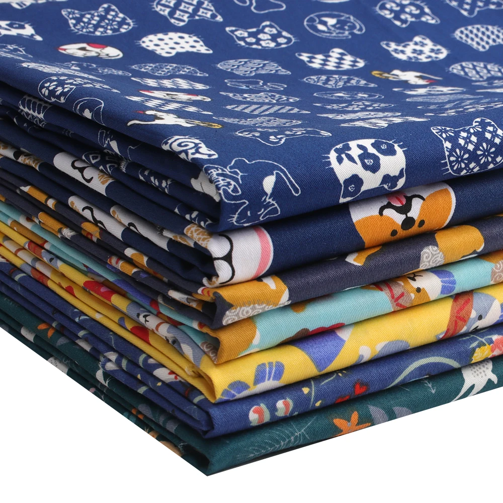 

Cotton Fabric By The Meter Cartoon Animals Printed Diy Dress Home Textile Product Decoration Materials Sewing Suppplies 45*150cm