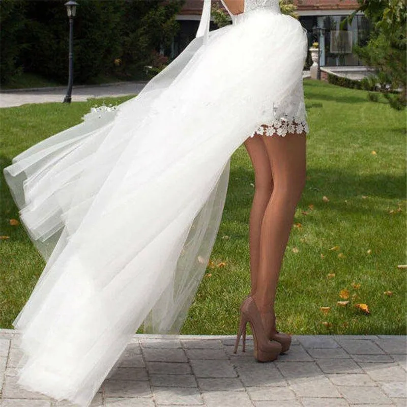 

Trendy Sexy Black White Ruffles Tulle Wrap Skirts Sash Bow Tiered Long Tulle Skirt Women Bridal Train Over-Skirt Faldas Mujer Mo