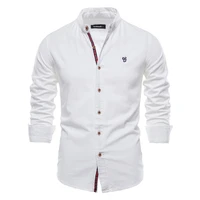 aiopeson new spring cotton social shirt men solid color high quality long sleeve shirt for men lapel casual social mens shirts
