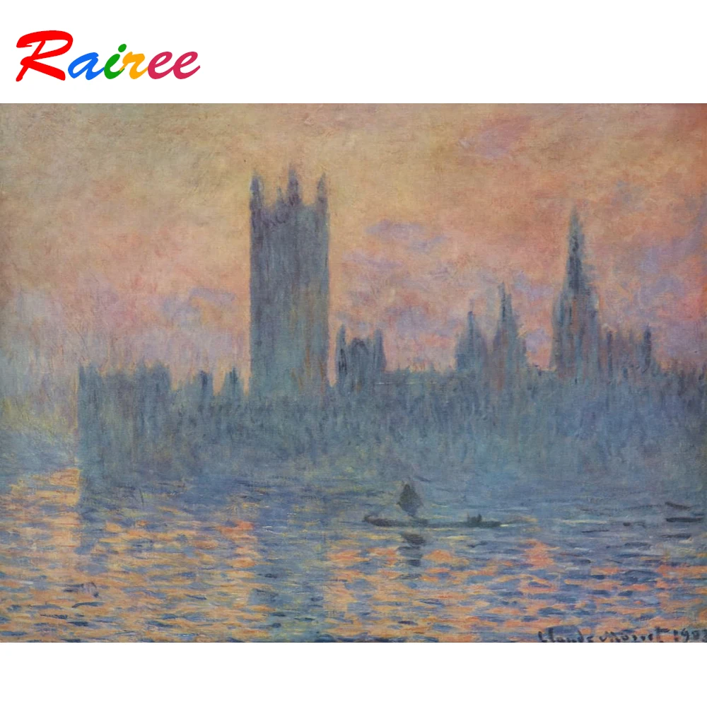 Monet известная картина &quotCapitol in Winter&quot 5D DIY Алмазная вышивка пейзаж мозаичная