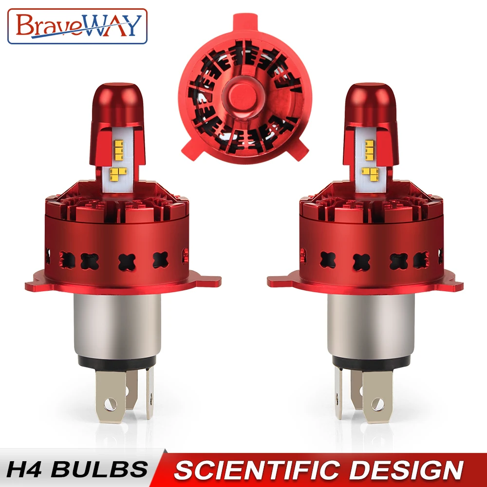 

BraveWay ZES Chips супер яркий H4 светодиодный головной светильник для мотоцикла H4 Hi-Lo луч 6500K светильник 12 В Автомобильный светодиодный мото аксессу...