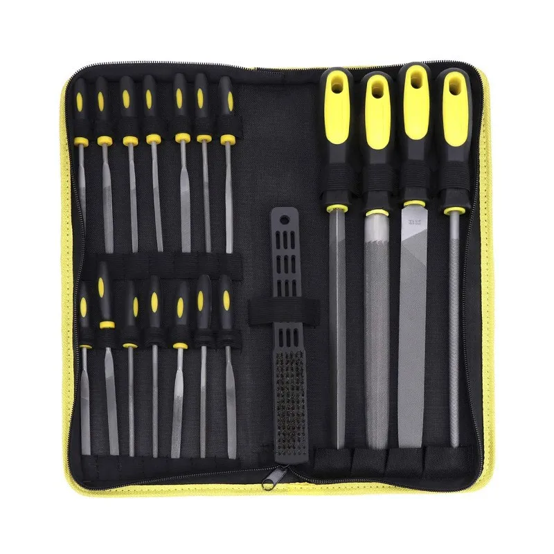 

19pcs Steel File Tool Set File Set File Kit Flat Triangle Half-round Round File With Steel Brush For Woodwork Glass Ceramic