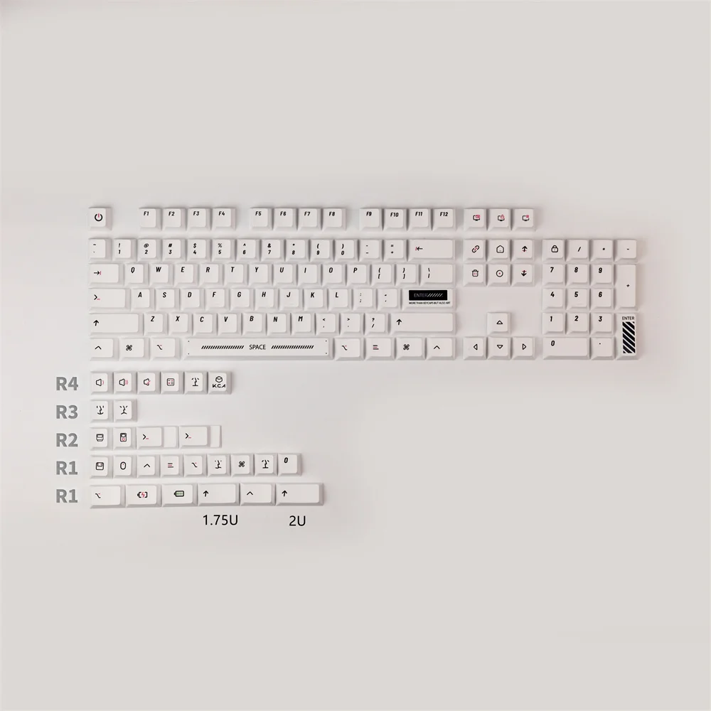 127 Keys Minimalist Black White Cherry Profile Keycap Mechanical Keyboard Keycaps 1.75U 2U Shift For GH60 GK61 GK64 XD60 68 78 8