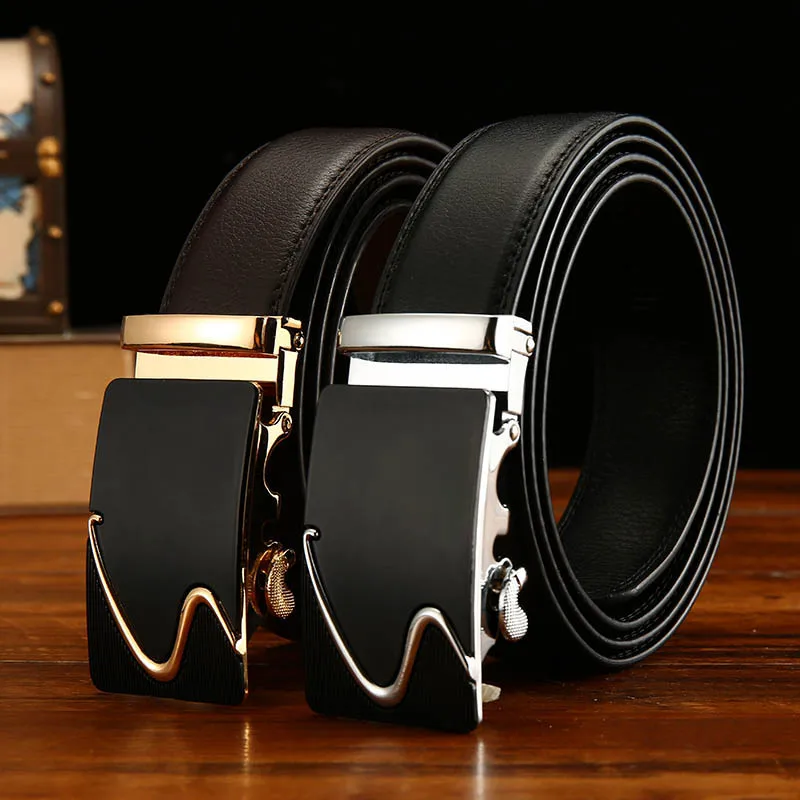Aoluolan New Famous Brand Belt Male Designer Automatic Buckle Leather Luxury Belts for Men Ceinture Homme