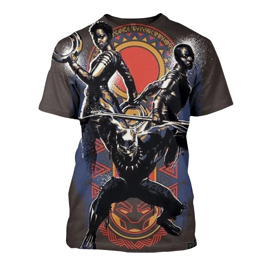 Футболка с 3D принтом мстители Черная Пантера|Мужские футболки| |
