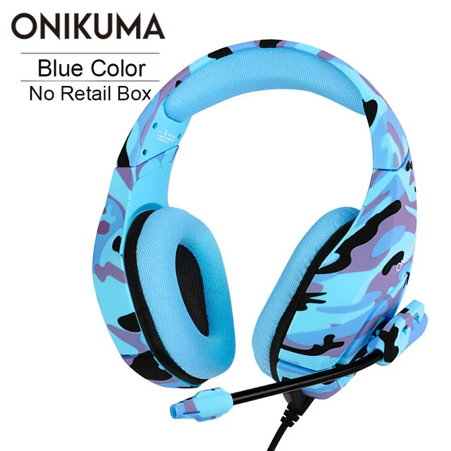 Blue Without Box ONIKUMA K1 гарнитура наушники для PS4 Xbox One PC Игровые наушники с микрофоном для ноутбуков планшетов наушники - Цвет: Blue Without Box