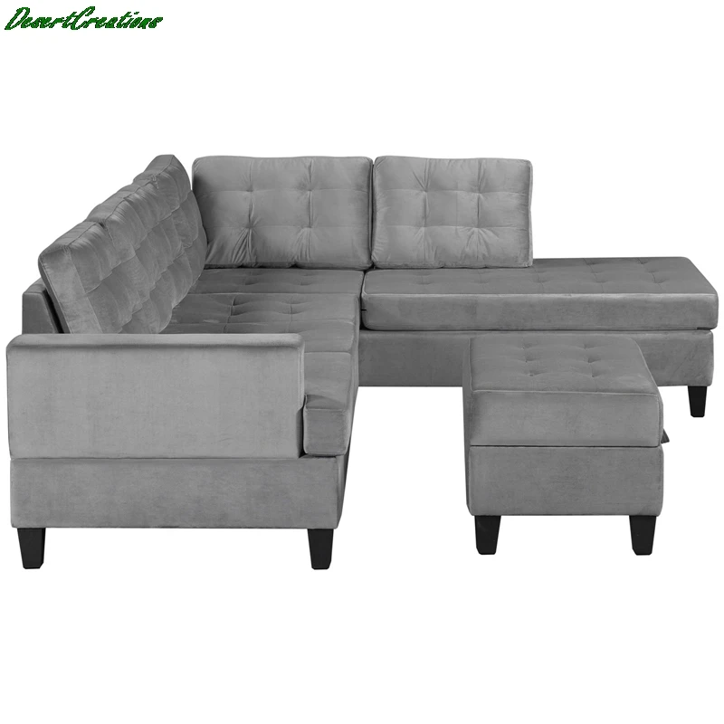 

U-стиль, секционный диван-кровать с местом для хранения Османской, толстые подушечки