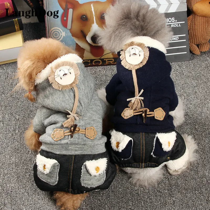

Warm Winter Dog Clothes Overalls For Dogs Coat Jacket for Small Medium Dogs Clothing Jumpsuit Fleece Inside Dog Outfit Hoodie
