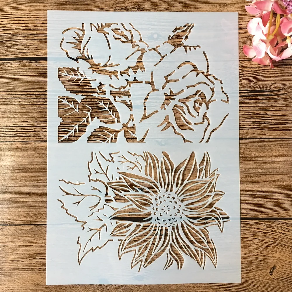 

A4 29cm Big Flower Sunflower DIY Layering Stencils Wall Painting Scrapbook Coloring Embossing Album Decorative Template
