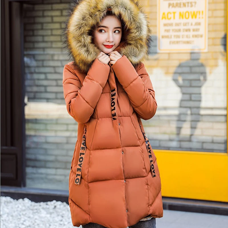 

Fashion Winter Women Parkas Thicken Warm Down Cotton Jacket Coats 2020 New Fur Collar Hooded Jackets Parka Winter Outwear