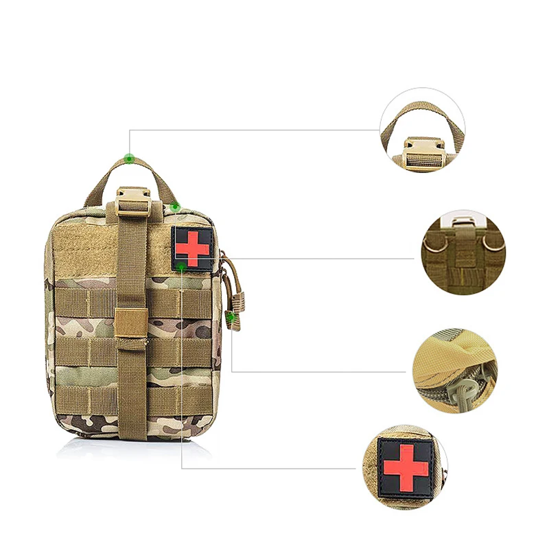 Brilljoy Molle Medical Bag Tactical First Aid Kits Bags Outdoor Hunting Car Emergency Camping Survival Tool Military EDC Pouch