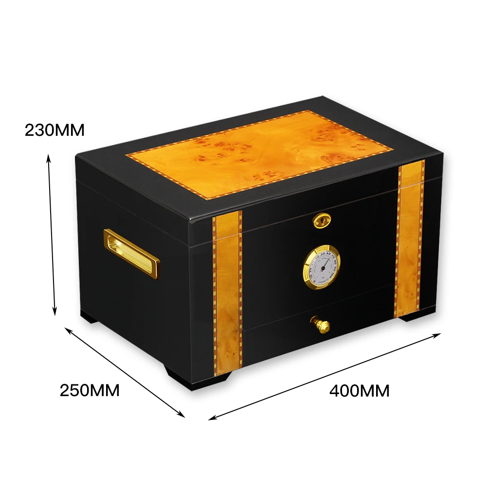 

Large Storage Cigar Box Home Tobacco Accessories W/ Humidifier Hygrometer Cedar Wood Cigar Humidor Luxury Portable Case Travel