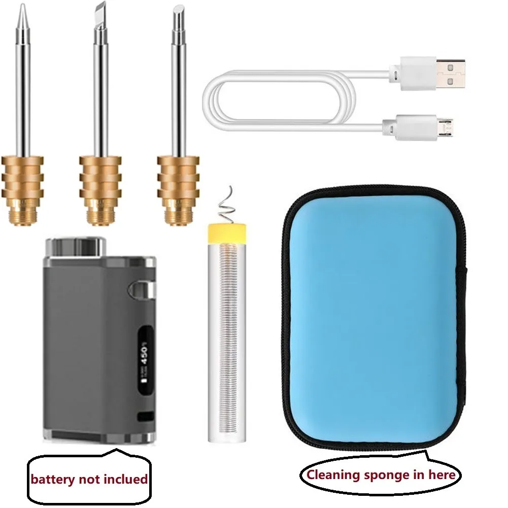 

USB Soldering Iron Welding Wire Wireless Charging Cable Cleaning Sponge