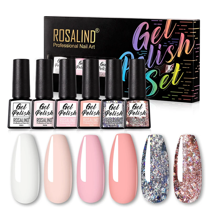 

Glossy Gel Nail Polish Set with 6pcs Colors Lightweight Easy to Use Nail Art Design for Daliy Life Party BUTT666