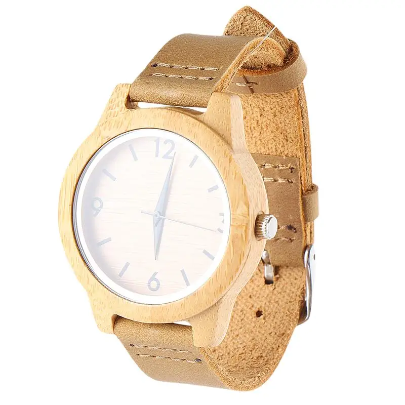 

Watch Leather Strap Quartz Wristwatch Creative Carbonized Bamboo Couple Watch