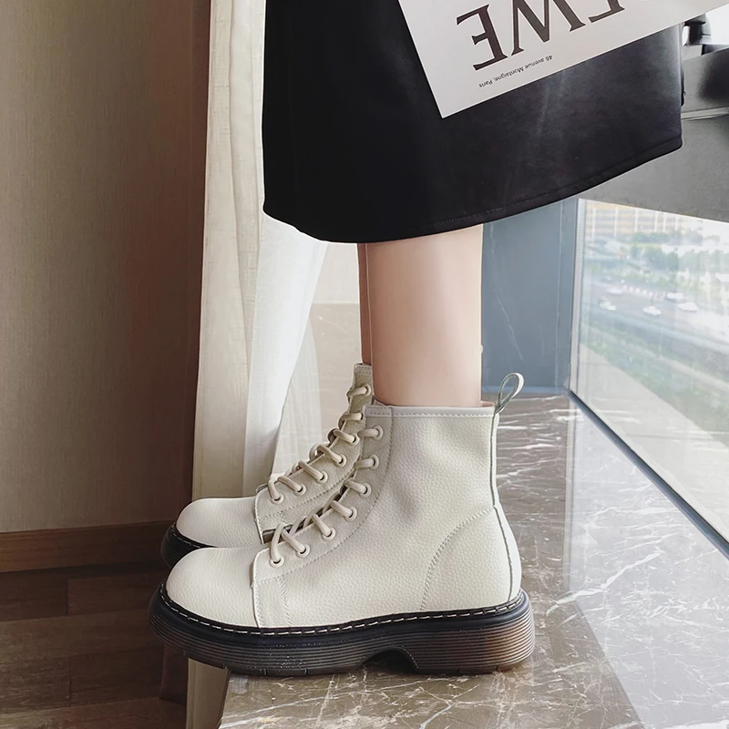 

Ботильоны женские Roni Bouker, на шнуровке, черные, белые, повседневные, зимние, 2022