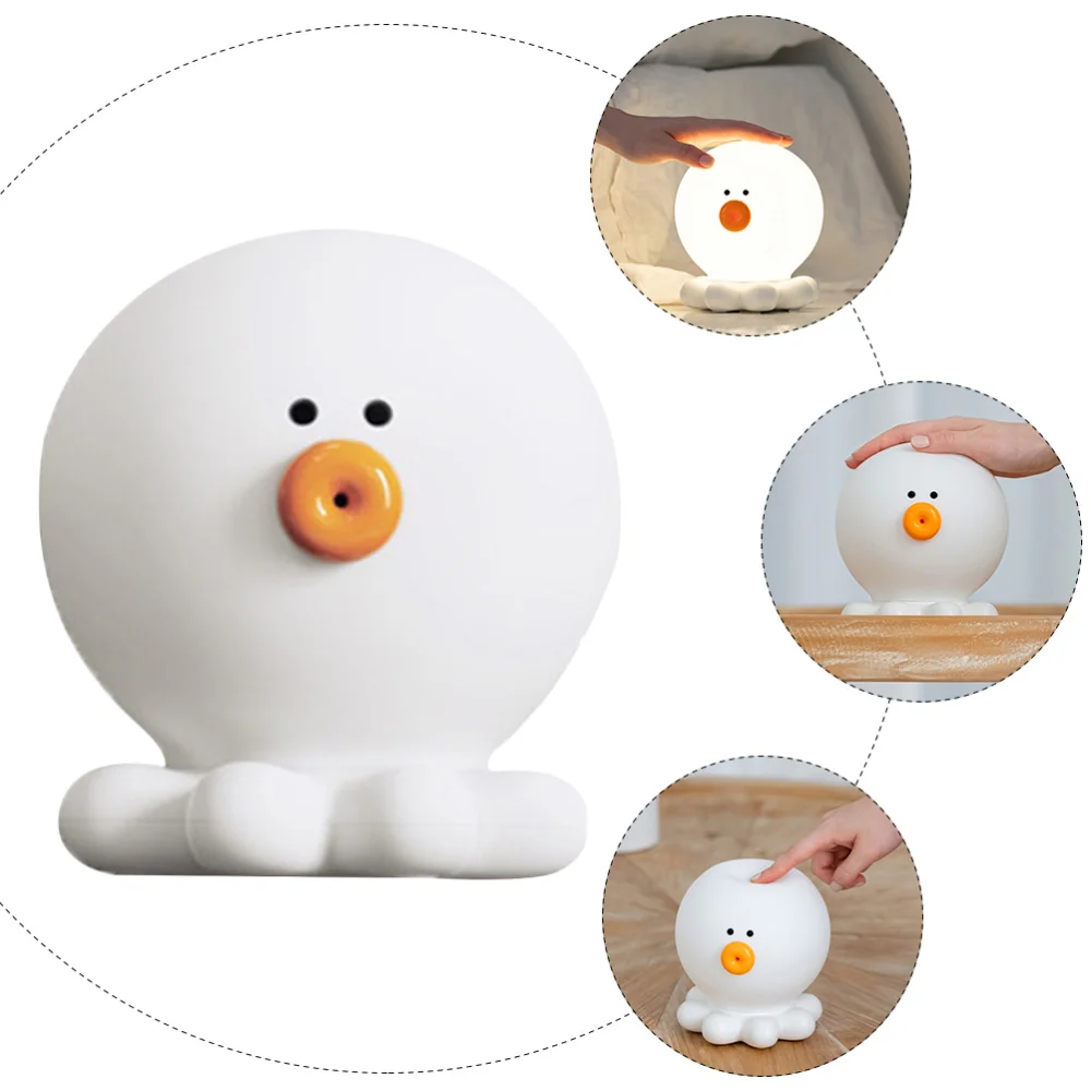 

1pc Cartoon Octopus Night Light Silicone Bedside Lamp Patted Baby Nursery Light