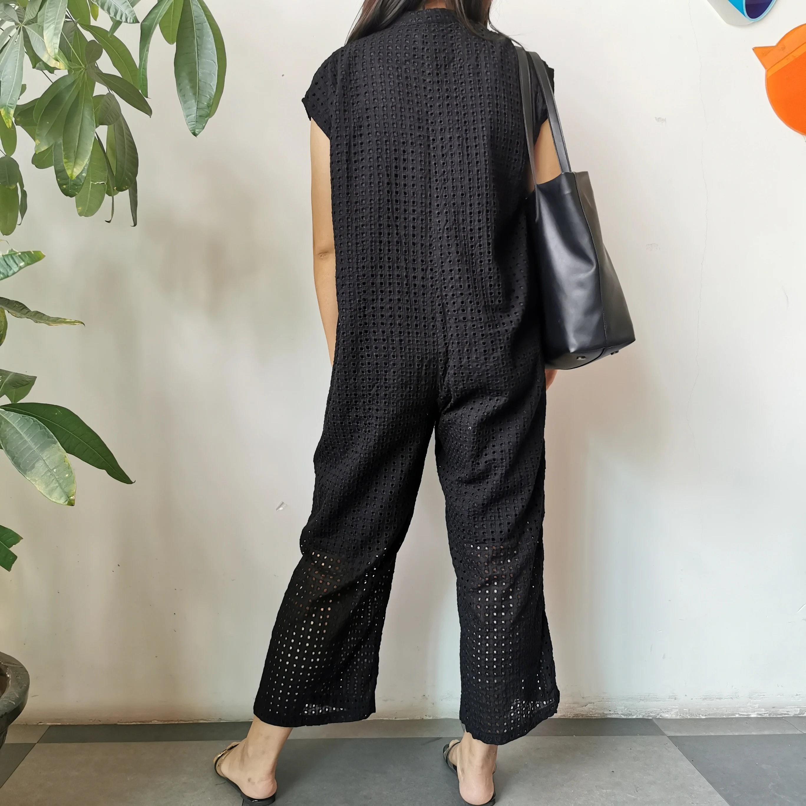

One Piece Summer Jumpsuit Button Pocket Plain Casual Overalls Loose Plain Full Length Korean Fashion 2021 New Style All-in-One