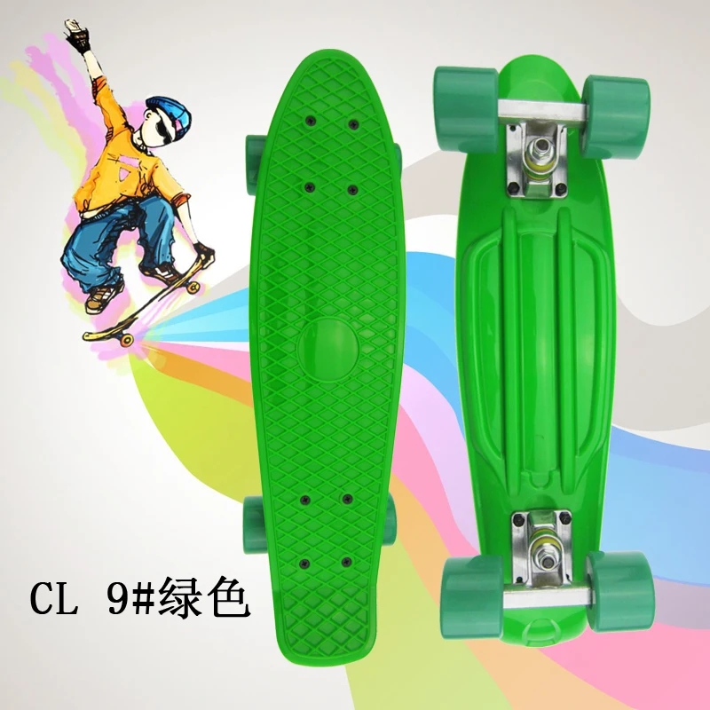 Однотонные пластиковые скейтборды из ПП детские игрушки алюминиевые колеса для