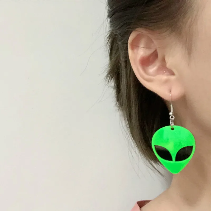 Новые акриловые серьги модные ювелирные изделия в виде Головы инопланетянина