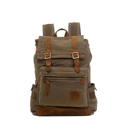 army green AUGUR холщовый рюкзак мужской 17 дюймов большой компьютер ноутбук рюкзаки для мужчин повседневный пакет школьной сумки путешествия большой рюкзак Mochila - Цвет: army green