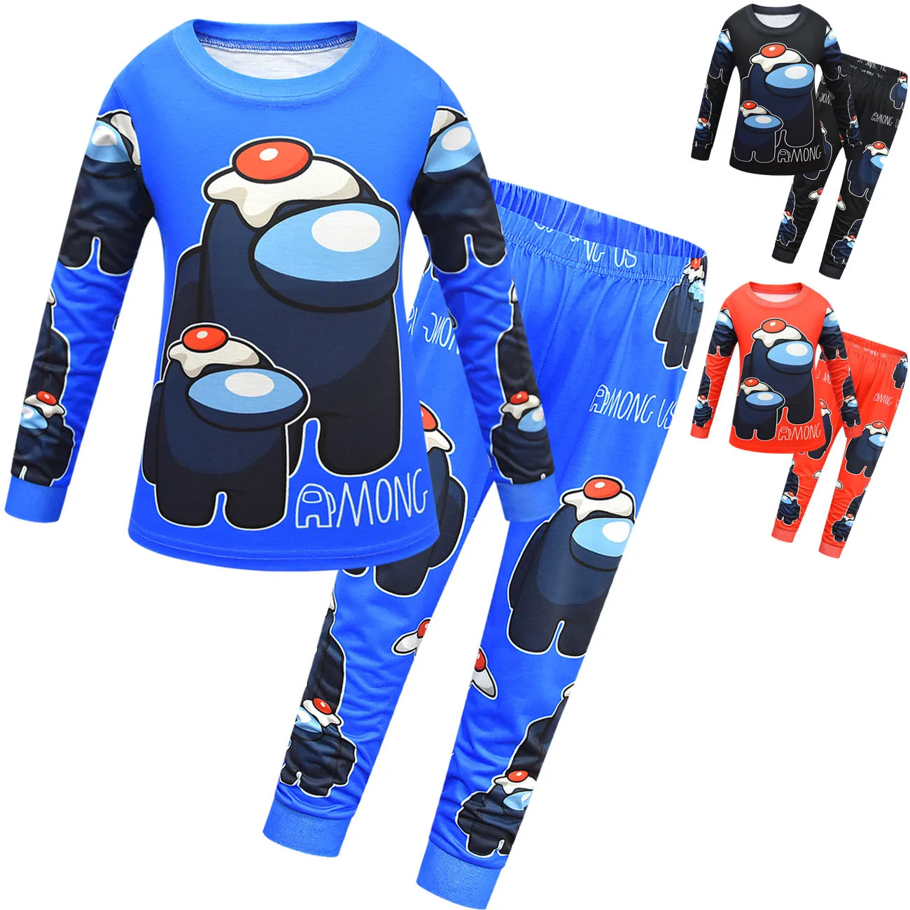 

Kids Pajamas Sets Among Us Sleepwear for Boys Girls Long Sleeved Tshirt+Pant Cartoon Clothing Autumn Pyjama Trousers Homewear