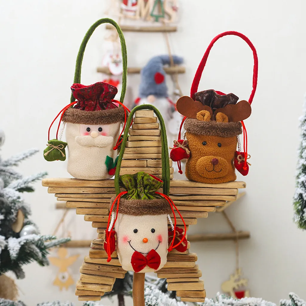 1 шт. Рождественская Подарочная сумка для хранения с завязкой игрушечная конфета