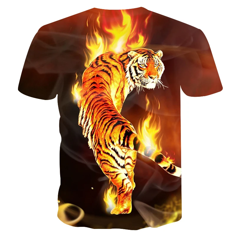 

Men's Wolf Cool T-shirt Summer Gray and white Fashion Short Sleeve Tops Unisex round neck 3D Harajuku T shirt