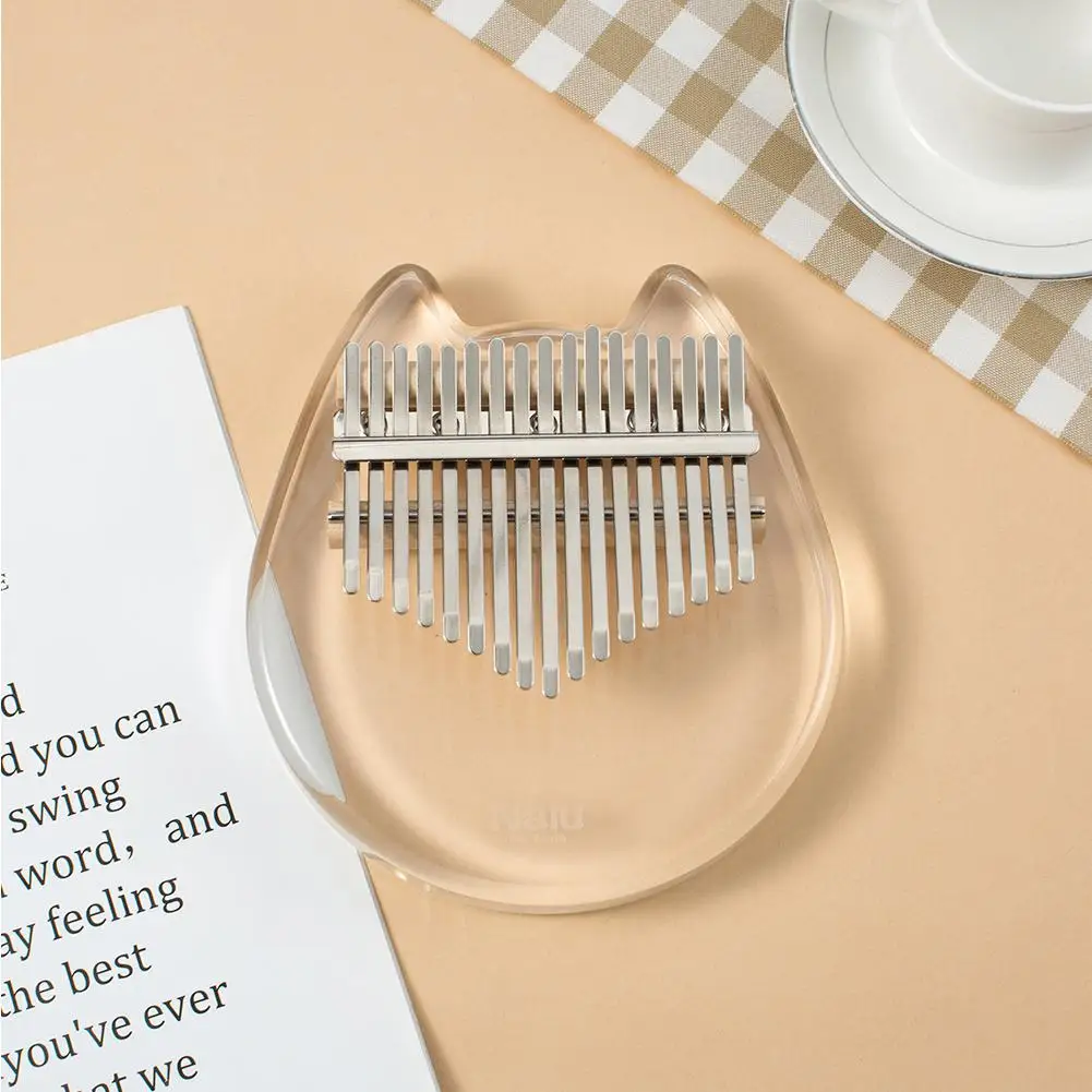 Mounchain NK-CT Crystal Cat 17 key Kalimba Acrylic Thumb Piano Mbira Transparent Keyboard Instrument