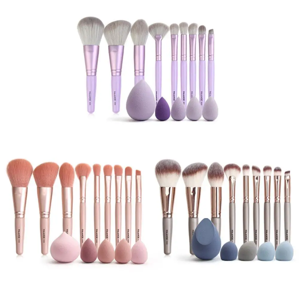 

9Pcs/Set Makeup Brushes Barrel Pack With 5 Mini Beauty Eyeliner Eyeshadow Beauty Blush Egg Up Puffs Powder Tool Make Y4X4