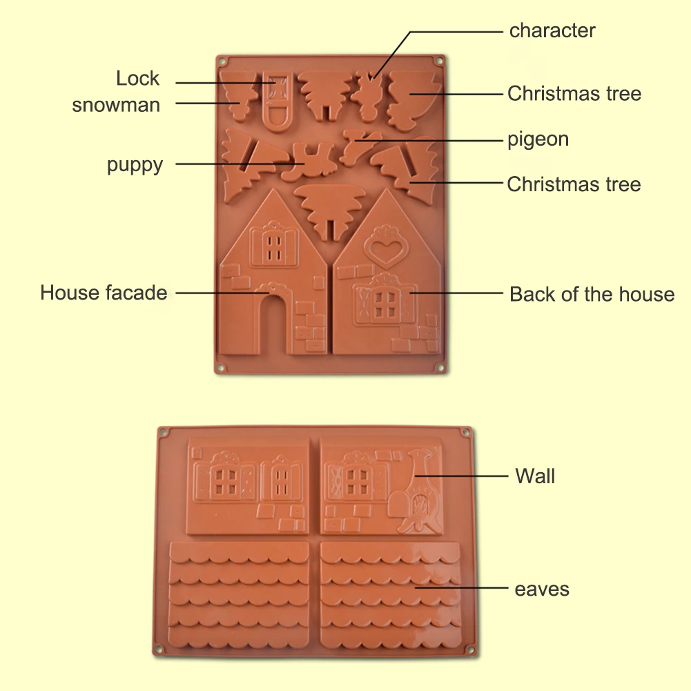 2 шт./компл. 3D Рождественские силиконовые формы для шоколада торта помадки сделай