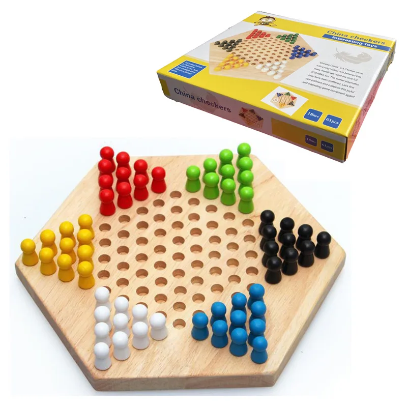 

Wooden Hexagon Checkers Children's Educational Toys Adult Chess And Baby Educational Toys