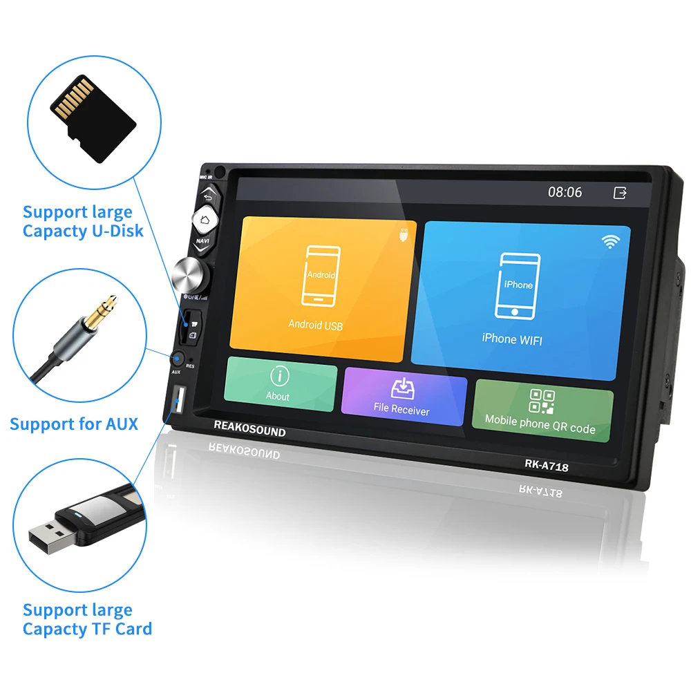 LeeKooLuu 2din Andriod автомобильный мультимедийный плеер gps Wifi MirrorLink 2 Din 7 ''Авторадио кассета рекордер Стерео FM аудио радио