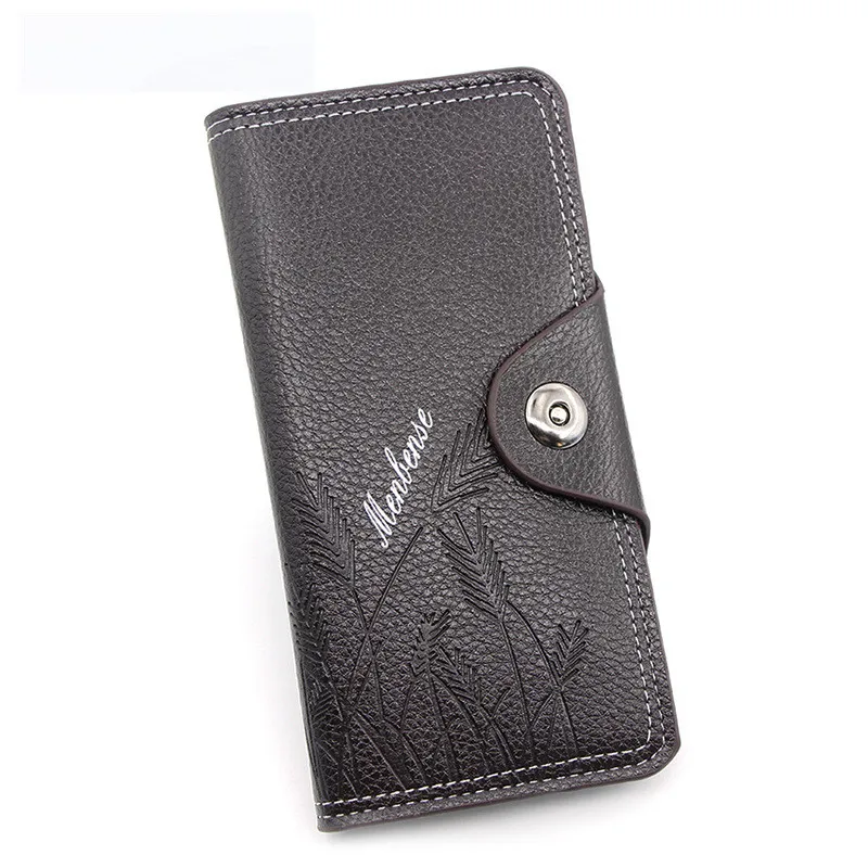 Мужской кошелек длинный черный новый мужской длинная модная рельефная сумка с