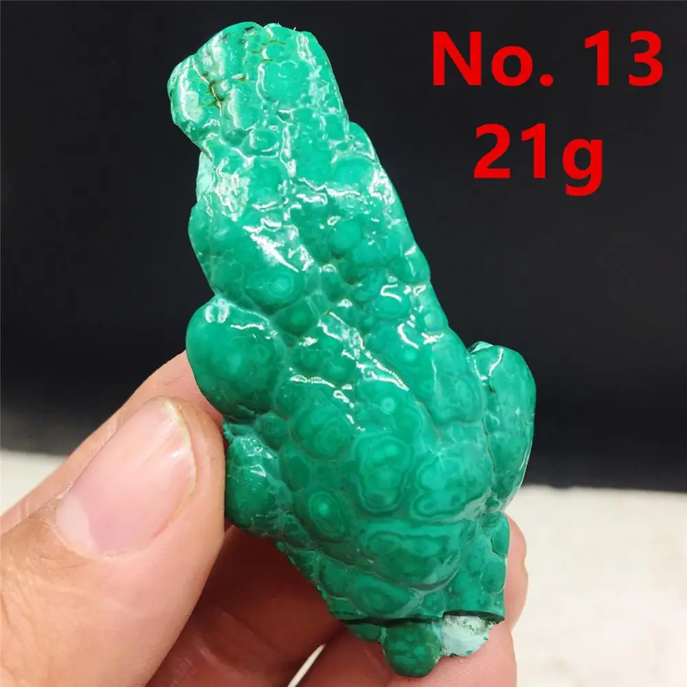 No. 13 1 шт. натуральный Малахит Натуральный Необработанный камень с формой полировки процесс Украшенные чакры, Исцеление Рейки - Цвет: No. 13