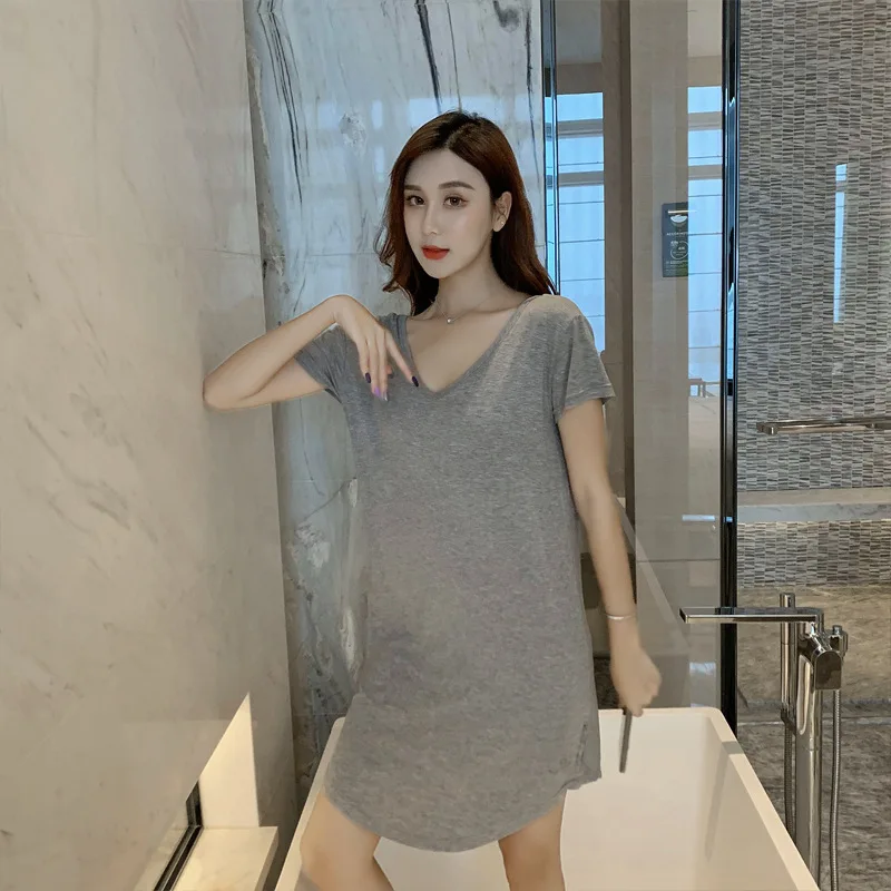 Nightdress Women's Summer Short Sleeve Nightwear Thin Size Loose Modal Sexy Nightgown 2021 New Home Clothes Sleepwear