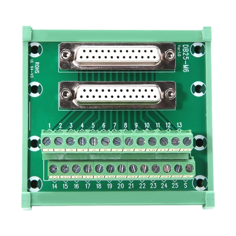 DB25 M6 с двойной головкой на din рейке соединительный модуль Клеммная колодка разъем