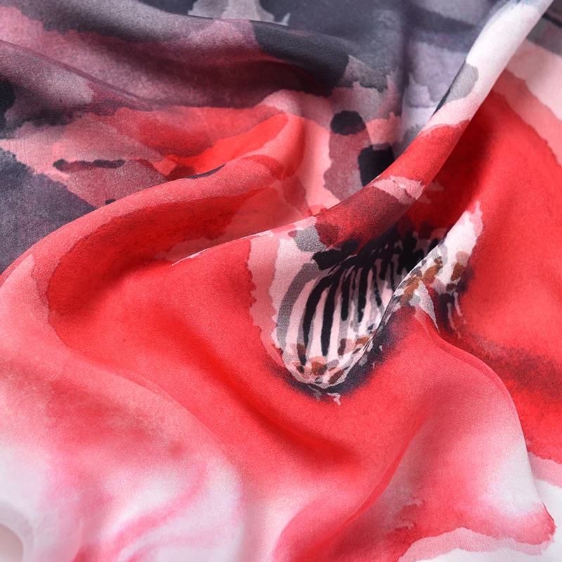 Женский роскошный брендовый шарф из натурального шелка женский чистый шелк с