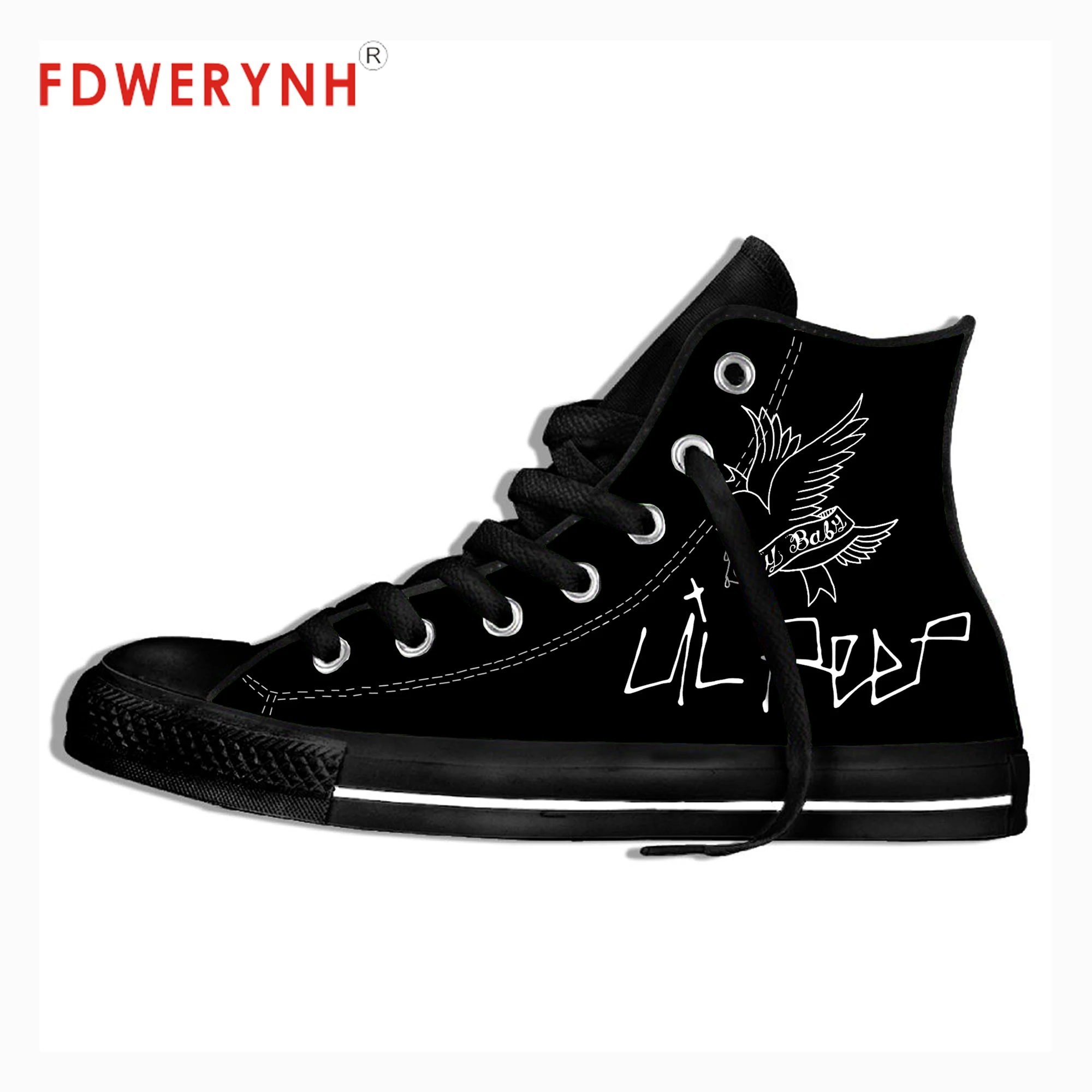 Мужская повседневная обувь; Цвет Черный; Lil; с открытым носком; с 3D принтом; Мужская модная крутая уличная дышащая обувь; брендовая Классическая парусиновая обувь