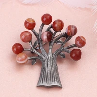 farlena jewelry vintage stone beads brooch pins natural agate tree brooches for women