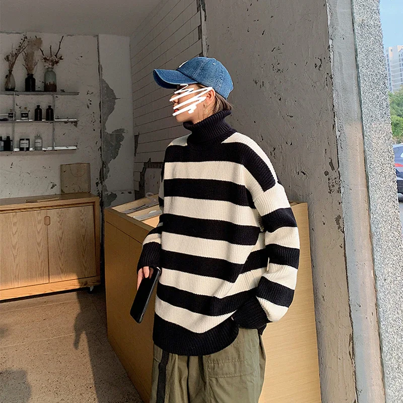 

Осенне-зимний женский свитер, повседневный женский свитер, пуловеры, полосатый джемпер, теплые свитера для девочек-подростков