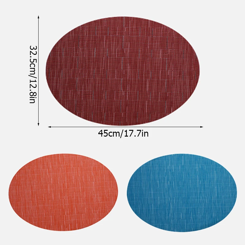 

Table Mat Placemat Dinner Mat Pure Color Coaster Oval Oilproof Pad Tableware Mat Home Decor Kitchen Green Tools Home Decor