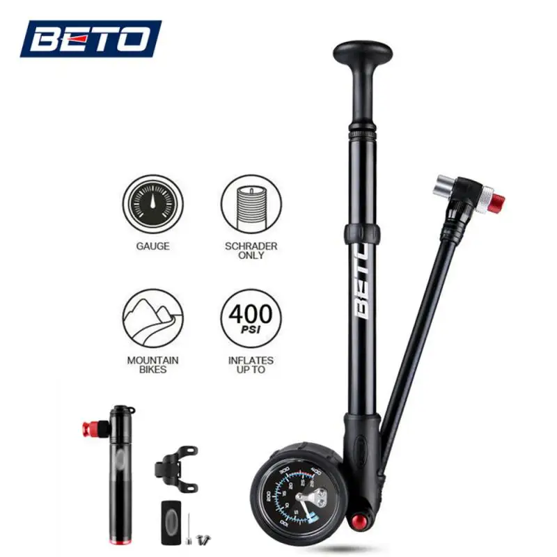 

BETO Bicycle 400psi High Pressure Pump CO2 Bicycle Fork Bombin Shock Air Pump MTB Suspension Pump Road Bike Inflator Hand Pump