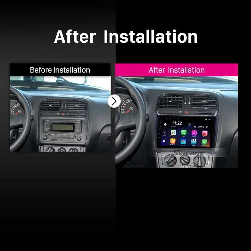 Автомагнитола Seicane 2DIN 9 дюймов Android 10 0 для 2012 2013 2014 2015 Volkswagen Polo Bluetooth GPS-навигация