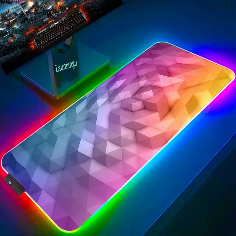 

Большой коврик для мыши для игрового ноутбука с аниме, Xxl, коврик для мыши, RGB, абстрактный стиль, офисный аксессуар, компьютерный стол, аксесс...