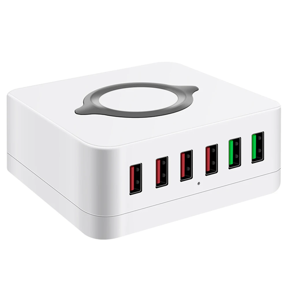 

USB Charger Dock PD QC3.0 Fast Charging Station USB C Hub Desktop Smart Wireless Charger for Mobile Phone Tablet Headphone