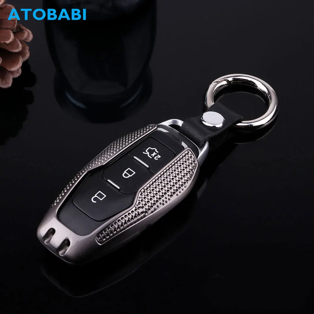 

Zinc Alloy Car Key Case For Ford Focus 3 Fiesta Maverick Mondeo MK4 MK2 MK3 Smart Remote Control Fob Cover Keychain Protect Bag